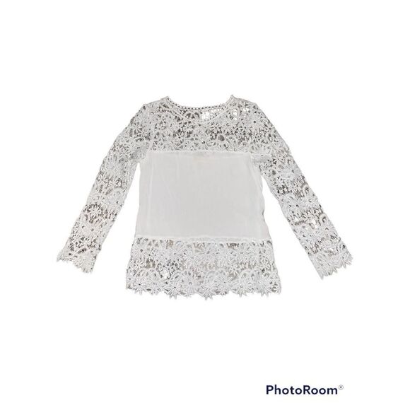 ALTAR'D State Boho Long Sleeved Floral Lace Rayon Top Blouse size extra small - Picture 1 of 10